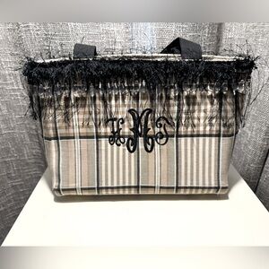 Lala’s Closet Handmade Plaid “HMT” Monogrammed Tote